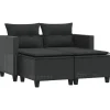 Loungebanken-vidaXL - Tuinbank - Zwart - Poly rattan