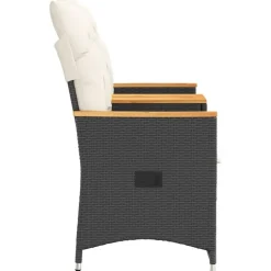 Tuinbanken-vidaXL - Tuinbank - Zwart - Poly rattan