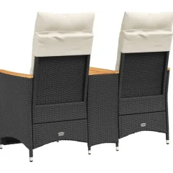 Tuinbanken-vidaXL - Tuinbank - Zwart - Poly rattan