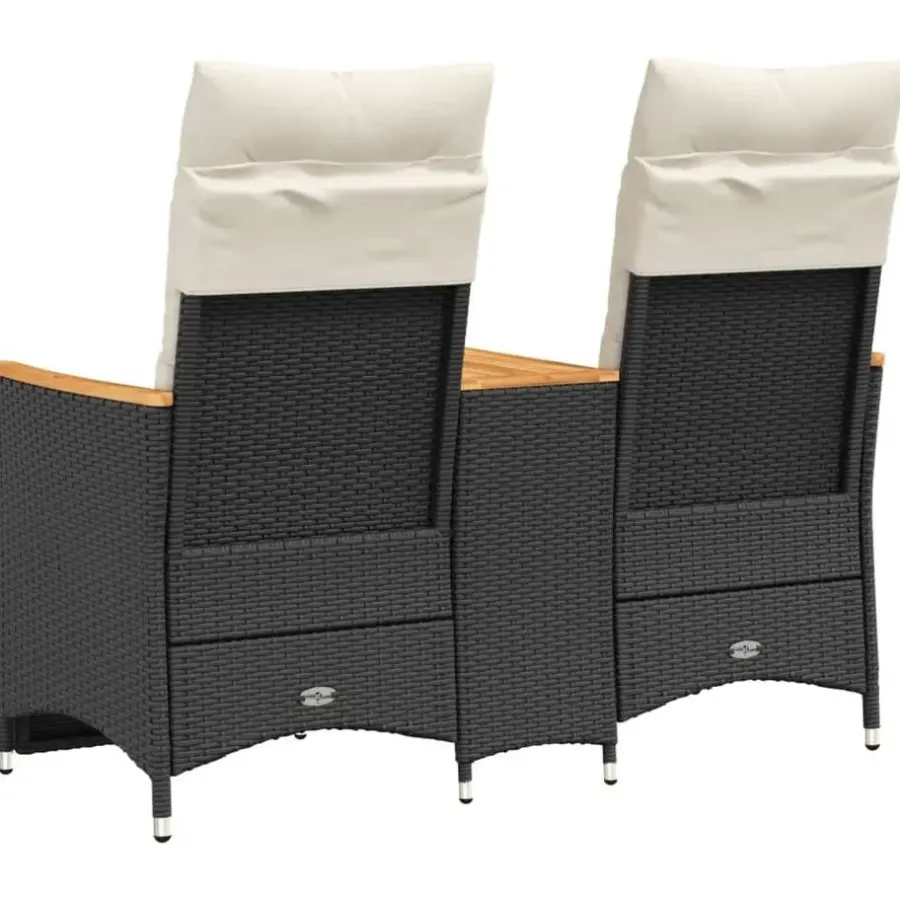 Tuinbanken-vidaXL - Tuinbank - Zwart - Poly rattan