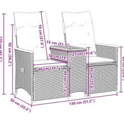Tuinbanken-vidaXL - Tuinbank - Zwart - Poly rattan