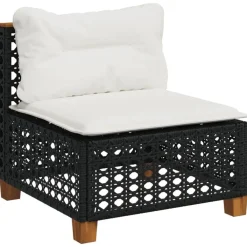 Tuinbanken-vidaXL - Tuinbank - Zwart - Poly rattan