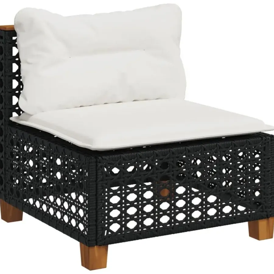 Tuinbanken-vidaXL - Tuinbank - Zwart - Poly rattan