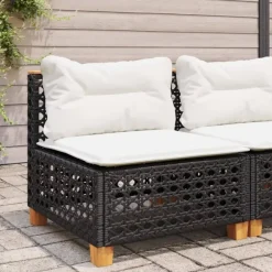 Tuinbanken-vidaXL - Tuinbank - Zwart - Poly rattan