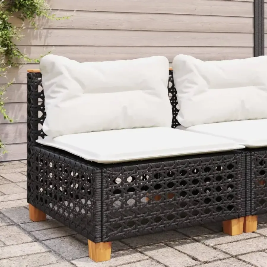 Tuinbanken-vidaXL - Tuinbank - Zwart - Poly rattan