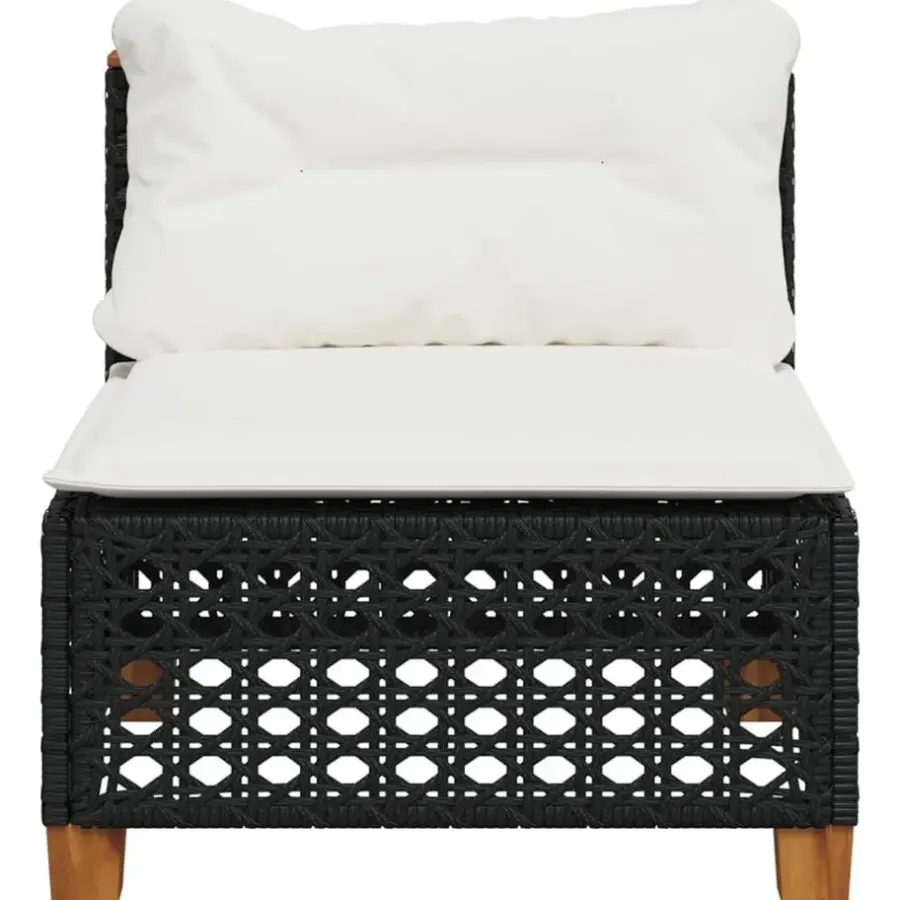 Tuinbanken-vidaXL - Tuinbank - Zwart - Poly rattan