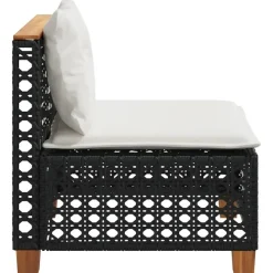 Tuinbanken-vidaXL - Tuinbank - Zwart - Poly rattan