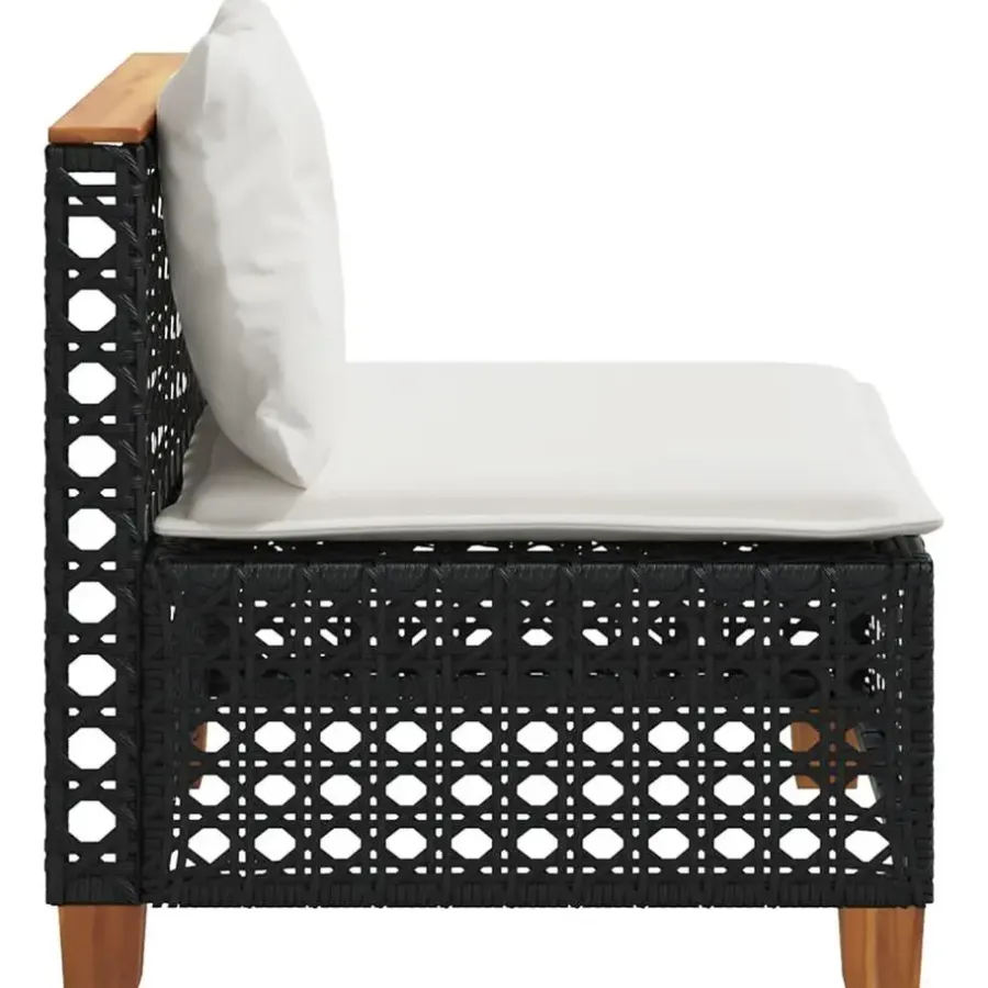 Tuinbanken-vidaXL - Tuinbank - Zwart - Poly rattan