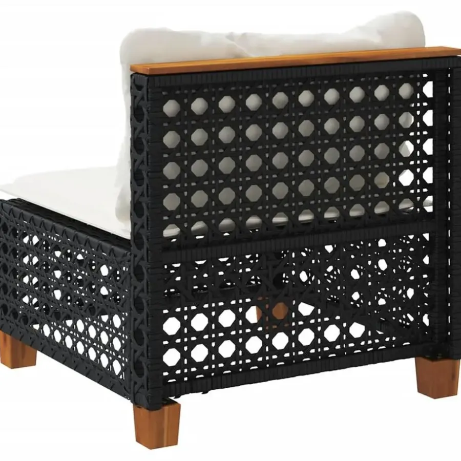 Tuinbanken-vidaXL - Tuinbank - Zwart - Poly rattan