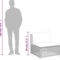 Tuinbanken-vidaXL - Tuinbank - Zwart - Poly rattan