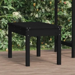 vidaXL - Tuinbank - Zwart - Massief grenenhout - 80x44x45 cm