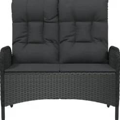 vidaXL - Tuinbank - Zwart - Poly rattan - 107 cm - Verstelbaar