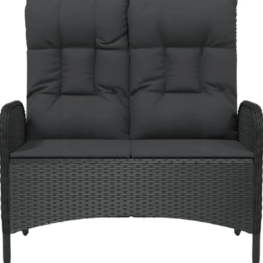vidaXL - Tuinbank - Zwart - Poly rattan - 107 cm - Verstelbaar
