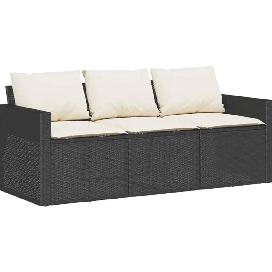 Tuinbanken-vidaXL - Tuinbank - Zwart - Poly rattan
