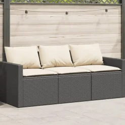 Tuinbanken-vidaXL - Tuinbank - Zwart - Poly rattan