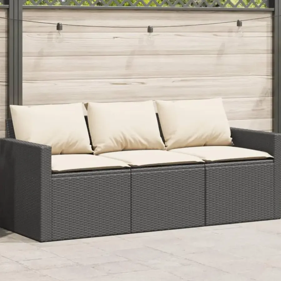 Tuinbanken-vidaXL - Tuinbank - Zwart - Poly rattan