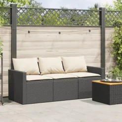 Tuinbanken-vidaXL - Tuinbank - Zwart - Poly rattan