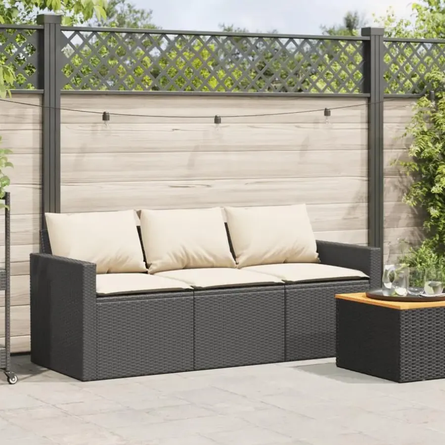 Tuinbanken-vidaXL - Tuinbank - Zwart - Poly rattan