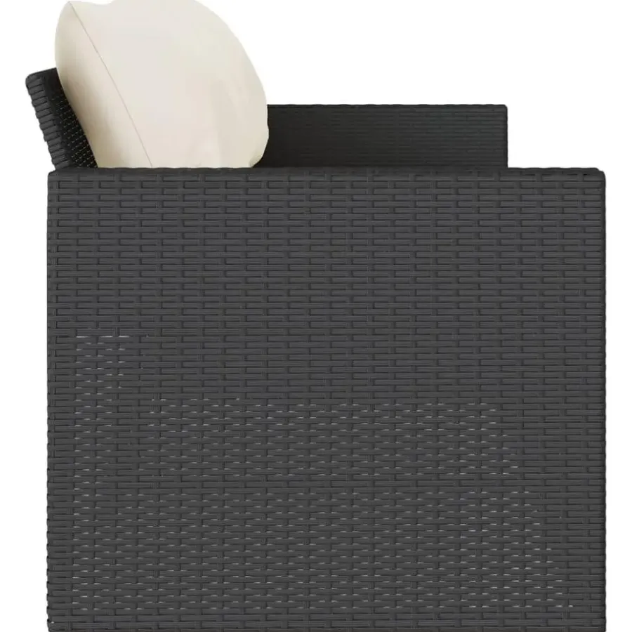 Tuinbanken-vidaXL - Tuinbank - Zwart - Poly rattan