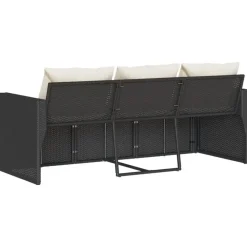 Tuinbanken-vidaXL - Tuinbank - Zwart - Poly rattan