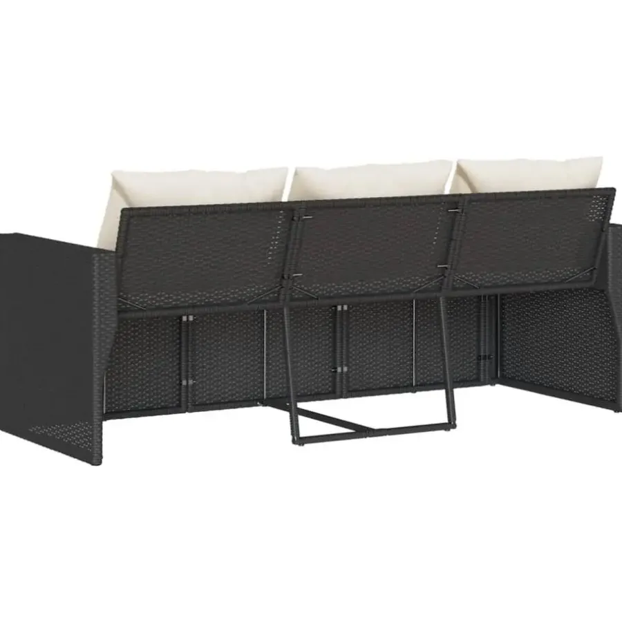 Tuinbanken-vidaXL - Tuinbank - Zwart - Poly rattan