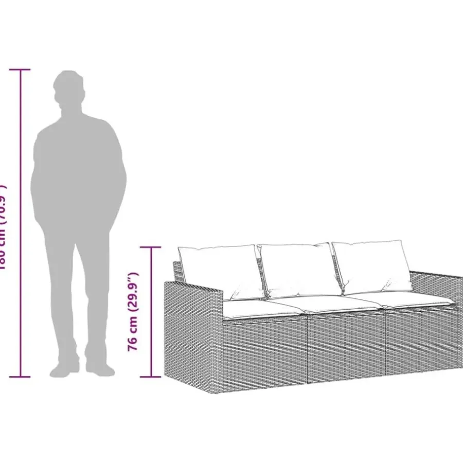 Tuinbanken-vidaXL - Tuinbank - Zwart - Poly rattan