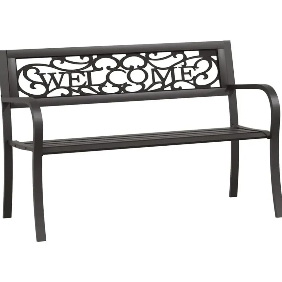 vidaXL - Tuinbank - Zwart - Staal - 125 cm