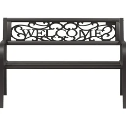 vidaXL - Tuinbank - Zwart - Staal - 125 cm