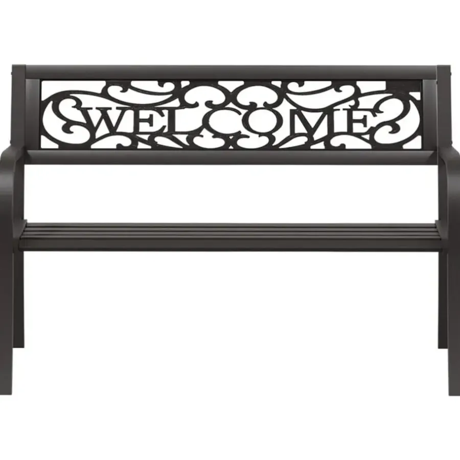 vidaXL - Tuinbank - Zwart - Staal - 125 cm