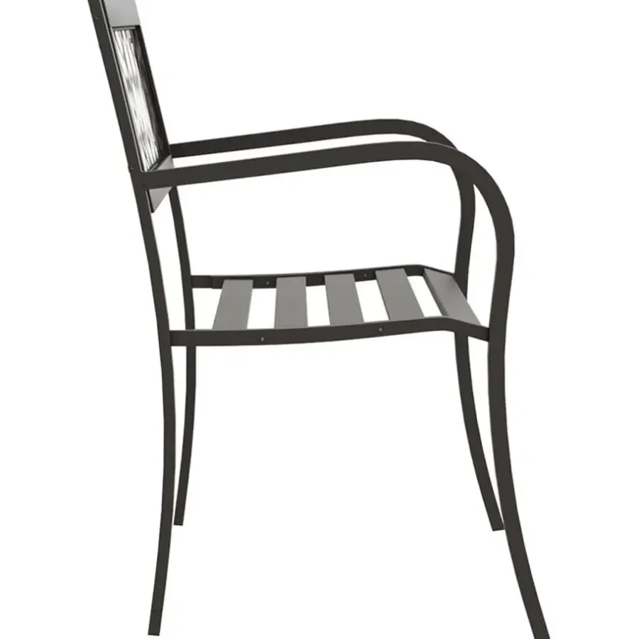 vidaXL - Tuinbank - Zwart - Staal - 125 cm