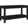 Tuinbanken-vidaXL - Tuinbank - Zwart - Grenenhout - 82.5 x 35 x 45 cm