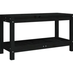 Tuinbanken-vidaXL - Tuinbank - Zwart - Grenenhout - 82.5 x 35 x 45 cm
