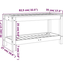 Tuinbanken-vidaXL - Tuinbank - Zwart - Grenenhout - 82.5 x 35 x 45 cm