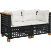 Tuinbanken-vidaXL - Tuinbank - Zwart - Poly rattan
