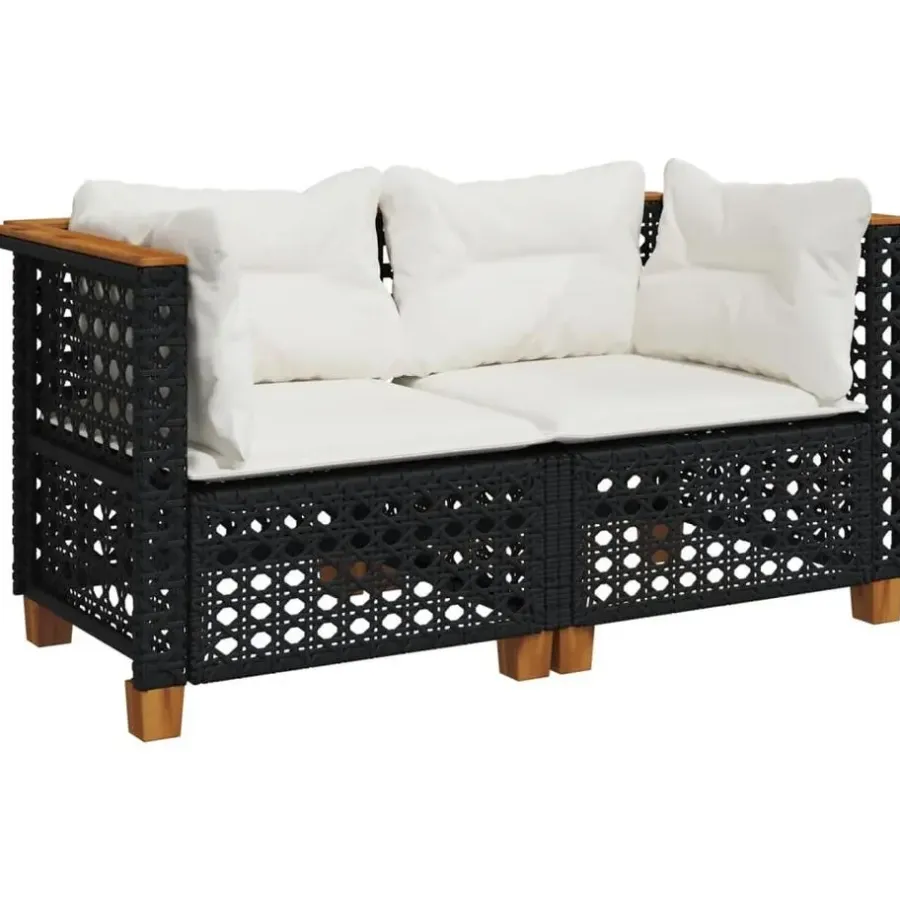 Tuinbanken-vidaXL - Tuinbank - Zwart - Poly rattan
