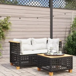 Tuinbanken-vidaXL - Tuinbank - Zwart - Poly rattan