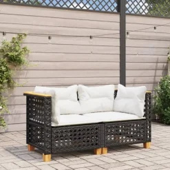Tuinbanken-vidaXL - Tuinbank - Zwart - Poly rattan