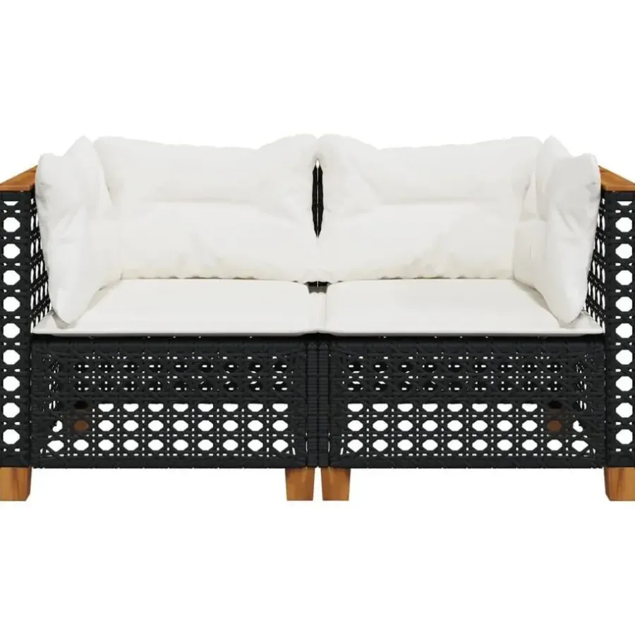 Tuinbanken-vidaXL - Tuinbank - Zwart - Poly rattan