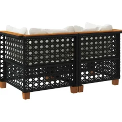 Tuinbanken-vidaXL - Tuinbank - Zwart - Poly rattan