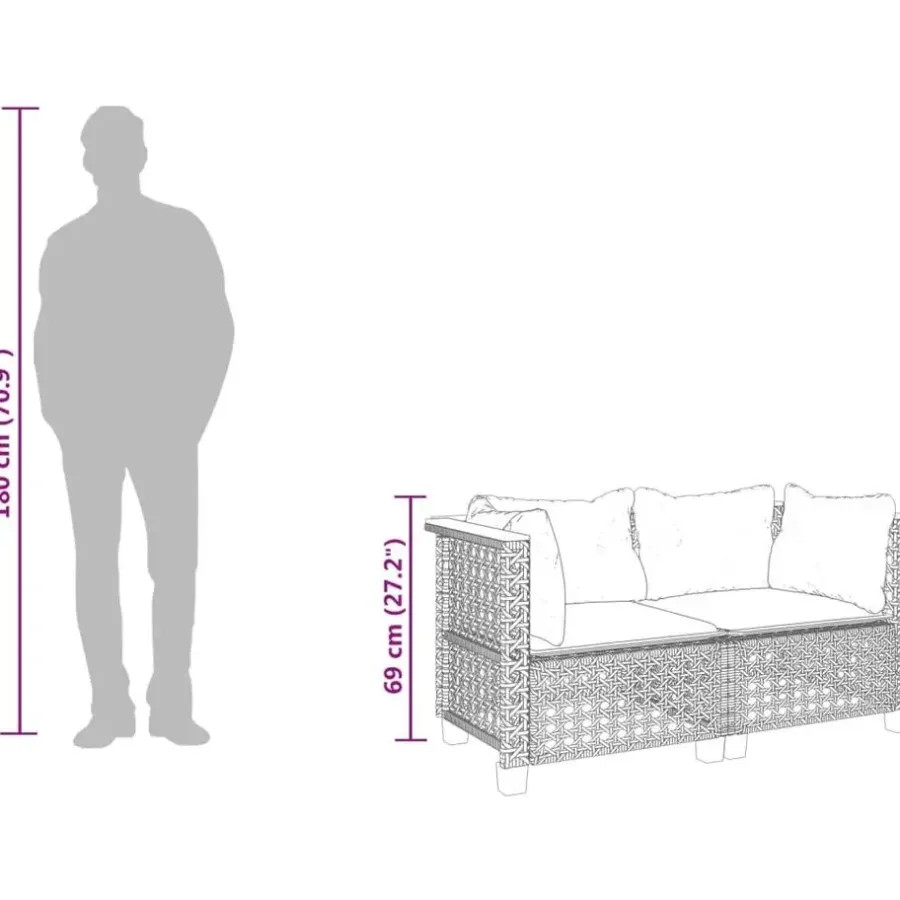 Tuinbanken-vidaXL - Tuinbank - Zwart - Poly rattan