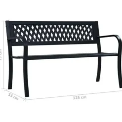 vidaXL - Tuinbank - Zwart - Metaal - 125 cm