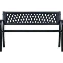 vidaXL - Tuinbank - Zwart - Metaal - 125 cm