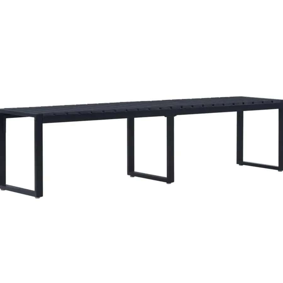 Tuinbanken-vidaXL - Tuinbank - Zwart - PS-plaat - 180 cm