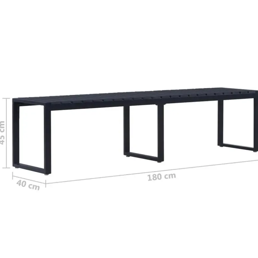 Tuinbanken-vidaXL - Tuinbank - Zwart - PS-plaat - 180 cm
