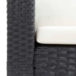 Loungebanken-vidaXL - Tuinbank - Zwart - Poly rattan