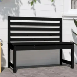 Tuinbanken-vidaXL - Tuinbank - Zwart - Grenenhout - 109 cm