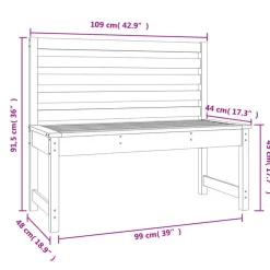 Tuinbanken-vidaXL - Tuinbank - Zwart - Grenenhout - 109 cm