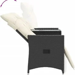 Tuinstoelen-vidaXL - Tuinbank - Zwart - Poly rattan
