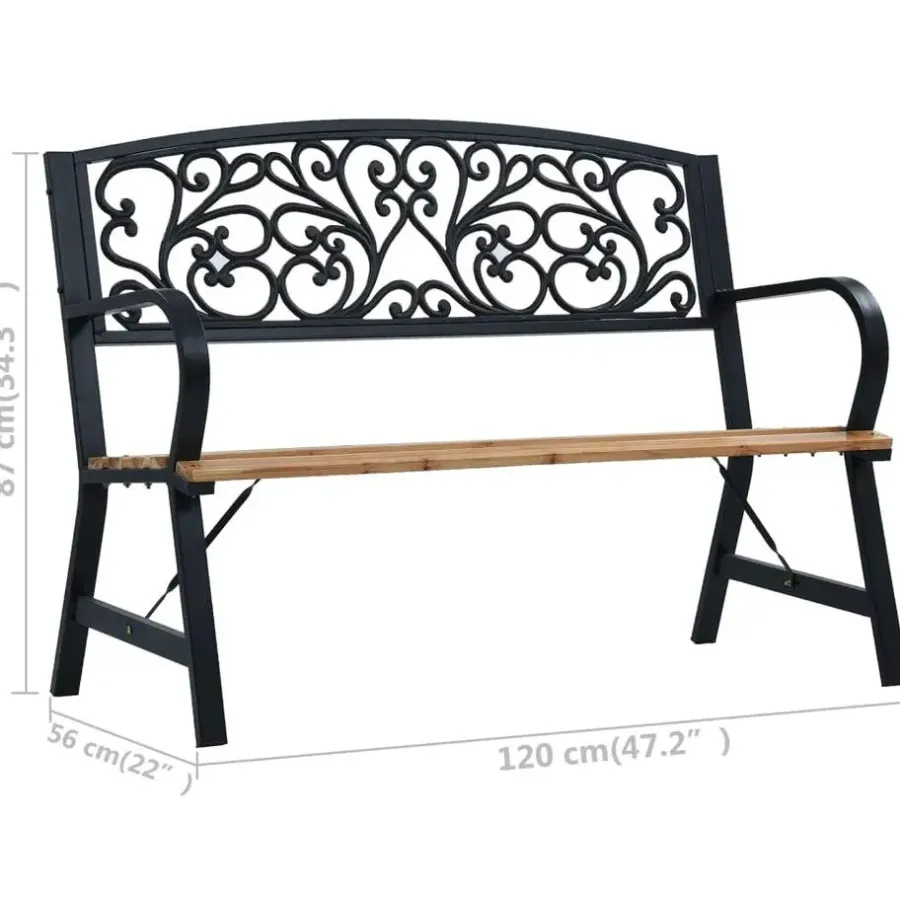 vidaXL - Tuinbank - Zwart - Hout