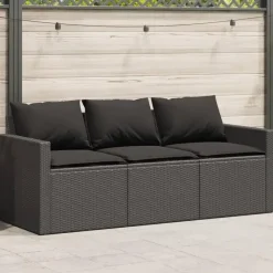 Tuinbanken-vidaXL - Tuinbank - Zwart - Poly rattan